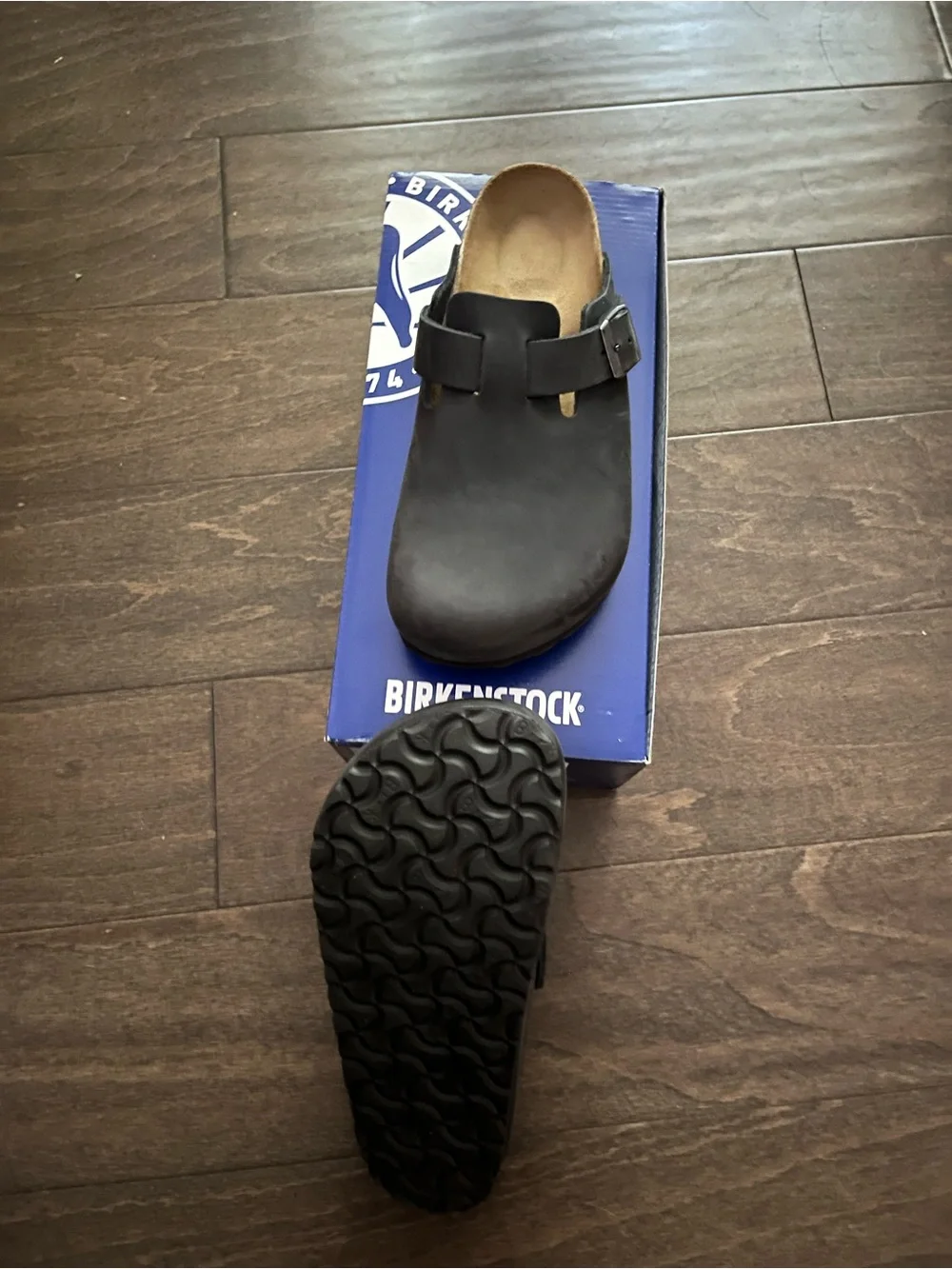 Birkenstock Black Boston Clog Slip-On Oiled Leather